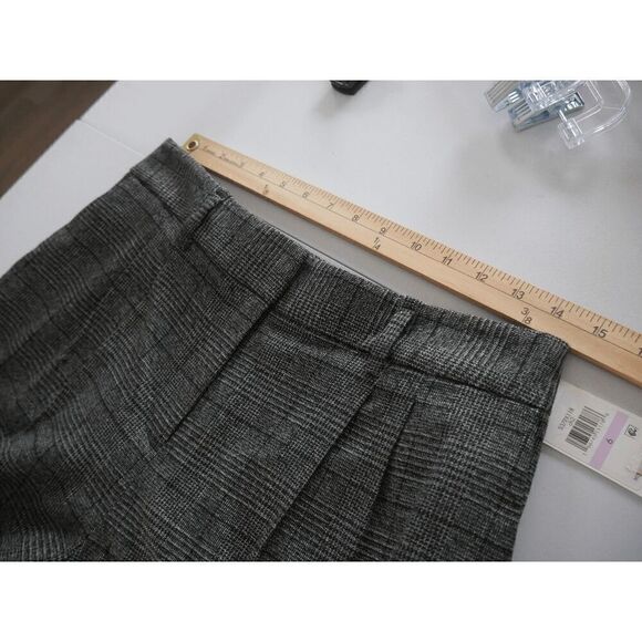 NWT Calvin Klein Women's Petite Menswear Wide-Leg Pants Charcoal 6 - Picture 5 of 10